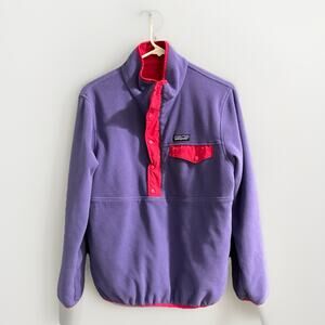 Patagonia Womens Reversible Snap-T Glissade Pullover Jacket Size M Pink Purple